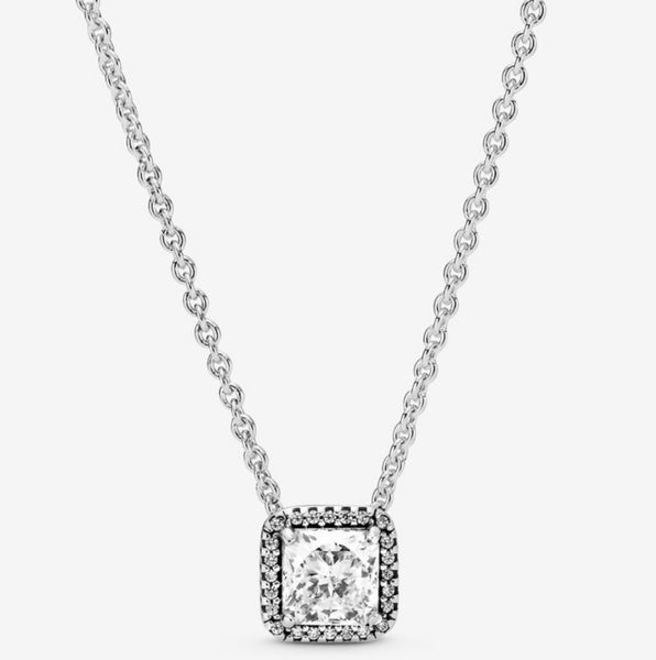 Pandora Square Sparkle Halo Necklace