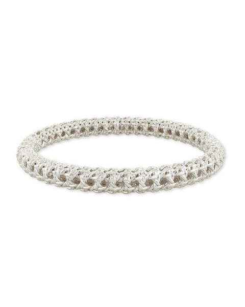Kendra Scott Natalie Hinge Bangle Bracelet In Rhodium Plated Silver