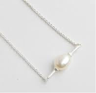 Kendra Scott Silver Pendant Necklace In Cultured Pearl