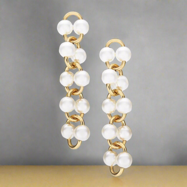 Kate Spade White Multi Nouveau Pearls Linear Drop Earrings