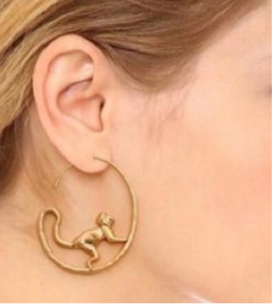 Tory Burch Monkey Call Of The Wild Hoop Earrings