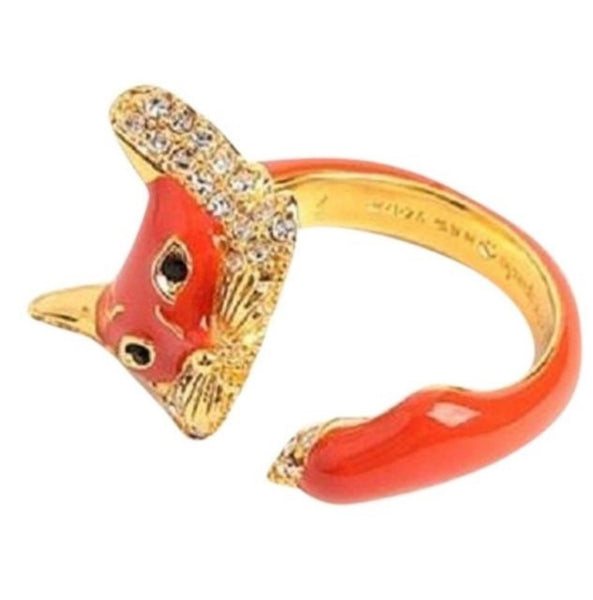 Kate Spade New York Orange 12k Gold-plated Into The Woods Foxy Wrap Ring Size 7