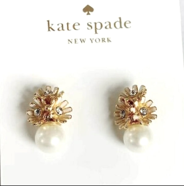 Kate Spade New York Loves Me Flower & Pearl Stud Earrings & Necklace Set