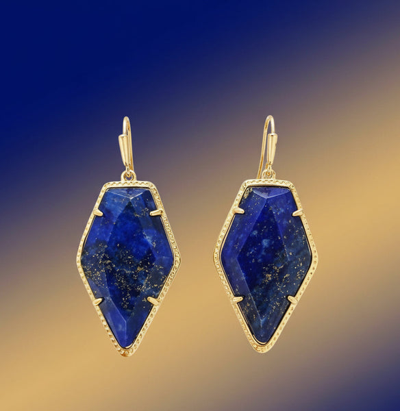 Kendra Scott Framed Tessa Gold Blue Lapis Drop Earrings