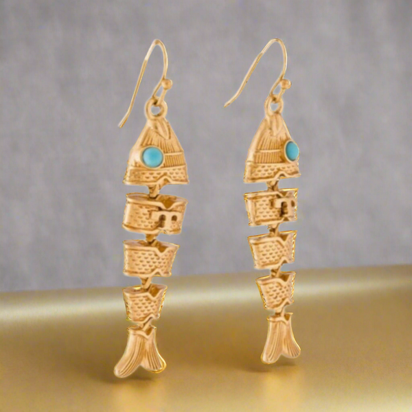 Tory Burch Gold Delicate Fish Drop Earrings