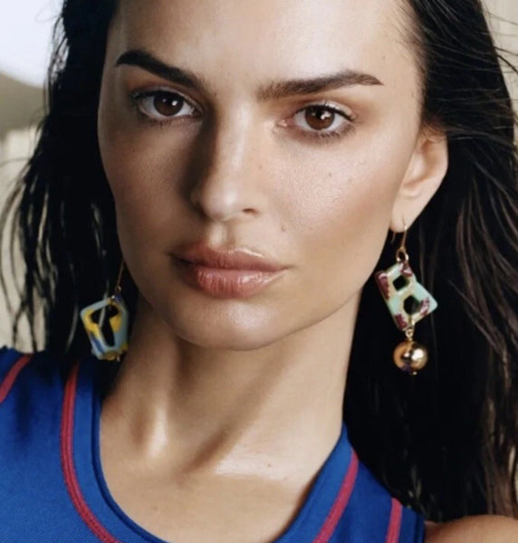 Tory Burch Abstract Earrings In Yellow & Multi Colors