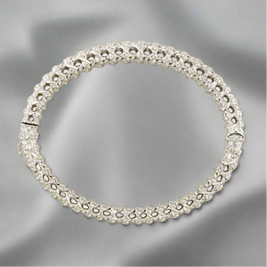 Kendra Scott Natalie Hinge Bangle Bracelet In Rhodium Plated Silver