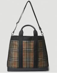 Authentic Burberry Ormond Check Tote Archive Beige Travel Bag