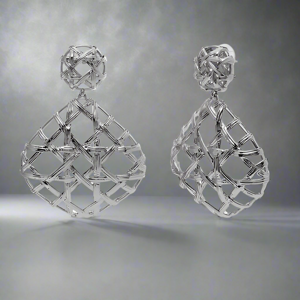 Kendra Scott Natalie Gold Statement Earrings In Rhodium Plated
