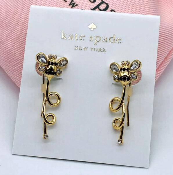 Kate Spade Picnic Perfect Bee Earrings in Gold And Silver