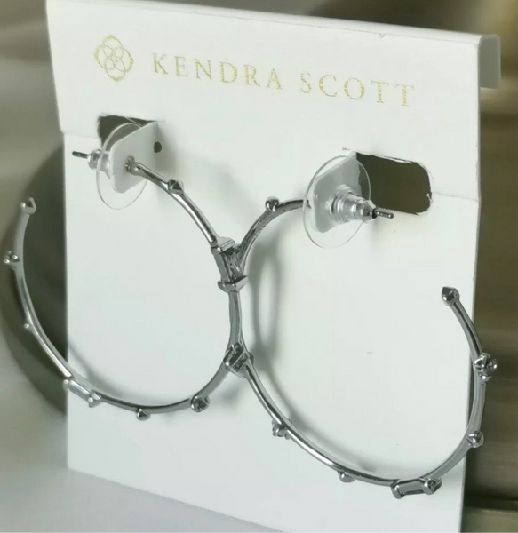 Kendra Scott Rhoan Silver Hoop Earrings In Lilac Mix