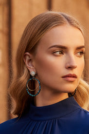 Lele Sadoughi Pave Double Hoop Earrings in Pistachio