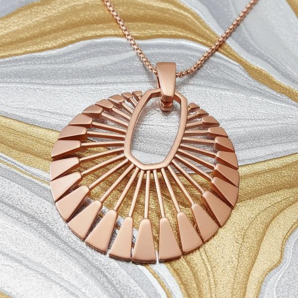 Kendra Scott The Deanne Set Necklace and Hoop Earrings in Rose Gold