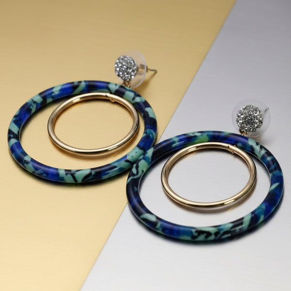 Lele Sadoughi Pave Double Hoop Earrings in Pistachio