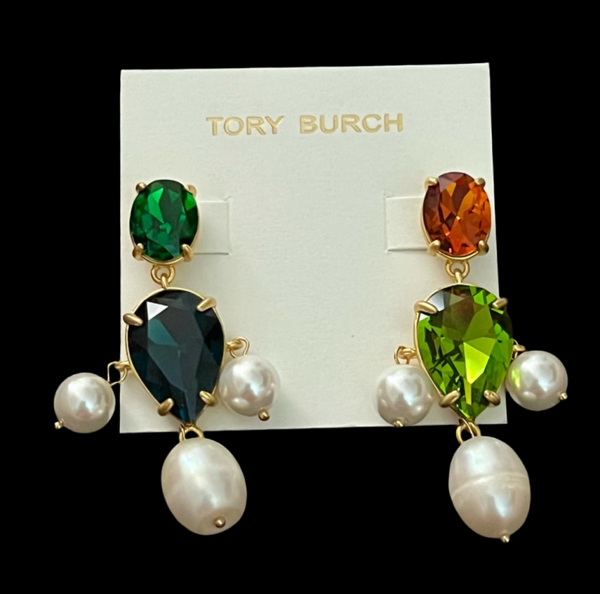 Tory Burch Multicolor Chandelier Drop Earrings