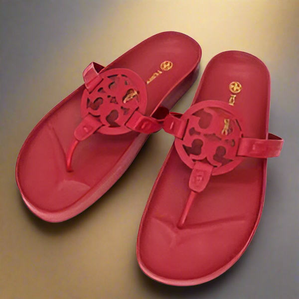 Tory Burch Miller Cloud Leather Sandal Red US 11 Authentic