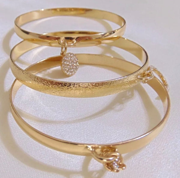 I.N.C. Gold Tone 3-Piece Wishbone Bangle Set