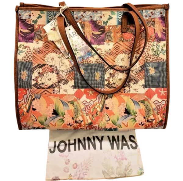 Johnny Was Grace Iconic Patchwork Leather Tote Bag