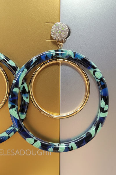 Lele Sadoughi Pave Double Hoop Earrings in Pistachio