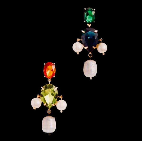 Tory Burch Multicolor Chandelier Drop Earrings