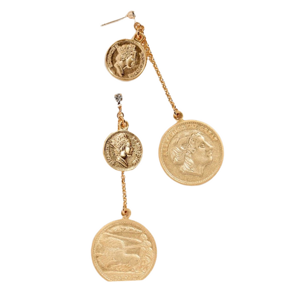 Shashi The Selena Double Coin Drop Earrings