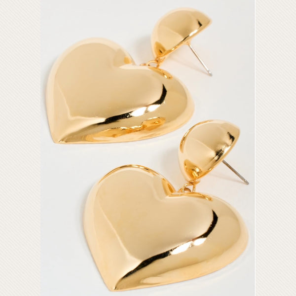 LELET NY Gigi Polished Gold Heart Drop Earrings