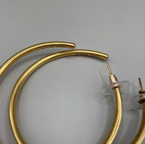 Kendra Scott Selena Hoop Earrings in Vintage Gold with Crystals