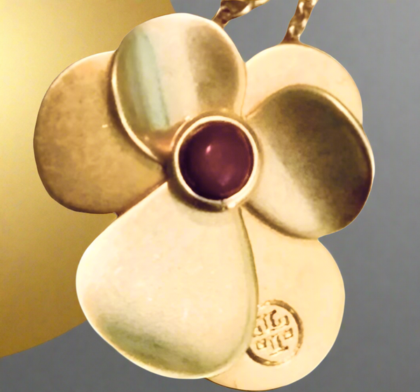 Tory Burch Flora Flower Gold Necklace