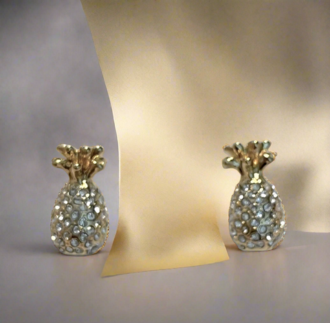 Kate Spade Pineapple Earrings Gold And Gem Studded Classic Pineapple Grove