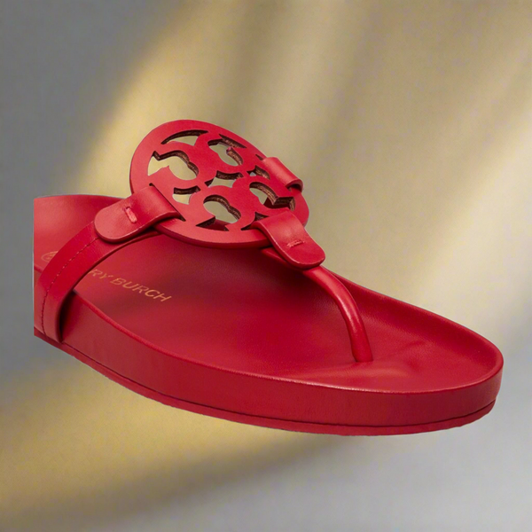 Tory Burch Miller Cloud Leather Sandal Red US 11 Authentic