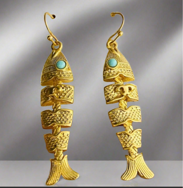 Tory Burch Gold Delicate Fish Drop Earrings