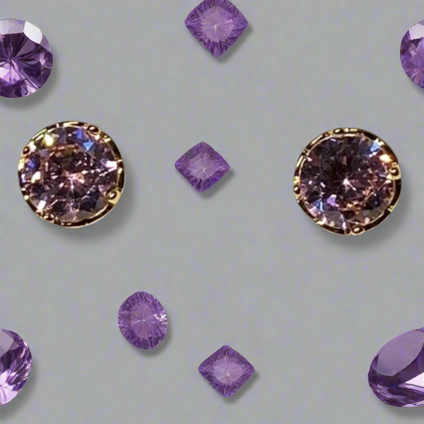 Kate Spade Lilac Bliss Stud Purple Crystal Round Gold Plated Earrings