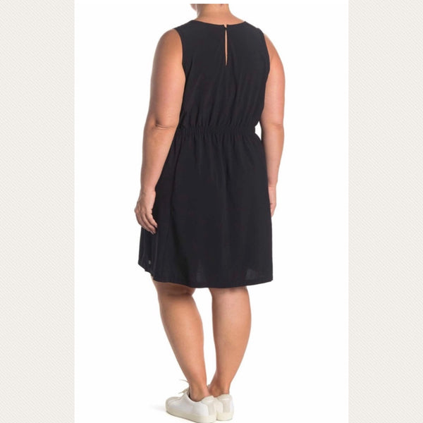 Z by Zella Balance Mesh Yoke Woven Workout Dress Black Plus Size 3X