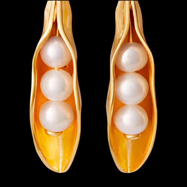 Tory Burch Vintage Gold Peapod Statement Earrings