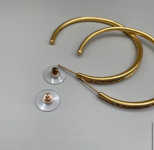 Kendra Scott Selena Hoop Earrings in Vintage Gold with Crystals