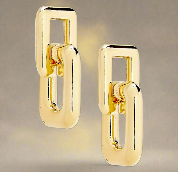 Binker + Eliza Hailey 24K Gold Plated Interlocking Link Drop Earrings