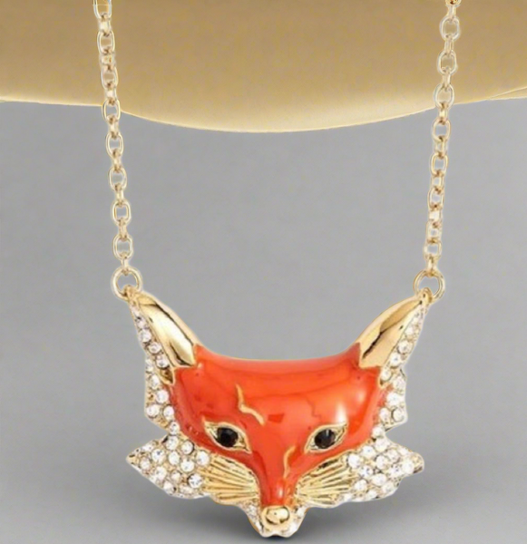 Kate Spade New York Orange 12k Gold-Plated Into The Woods Foxy Necklace