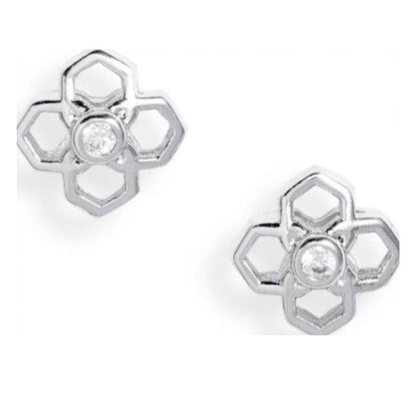 Kendra Scott Delicate Statement Embellished Silver And Crystal Stud Earrings