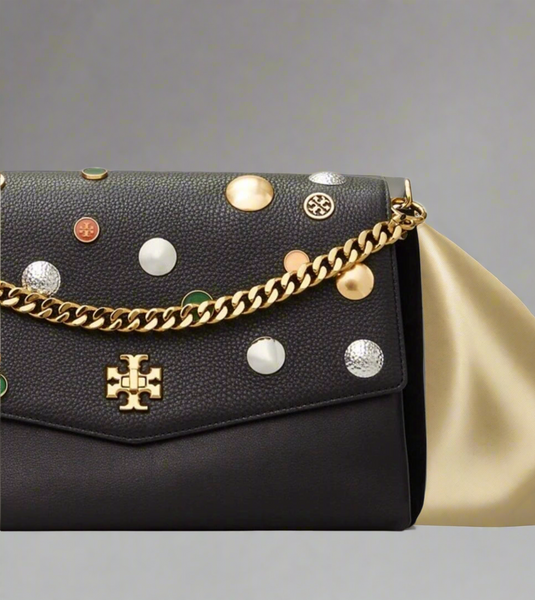 Tory Burch Kira Mixed Materials Embellished Shoulder Bag Limited Edition