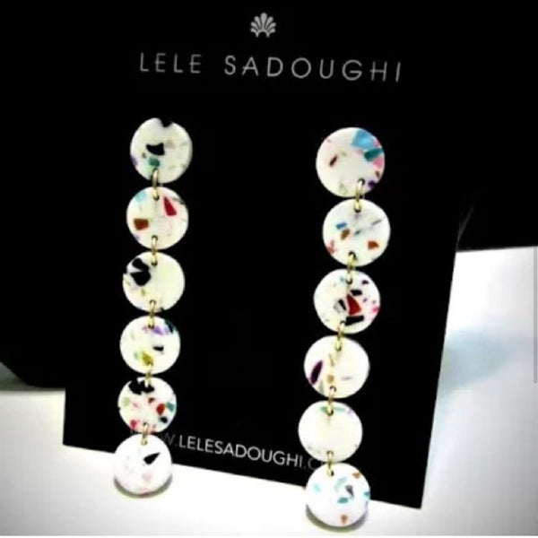 Lele Sadougui Circle Garland Drop Earrings White And Multi Color