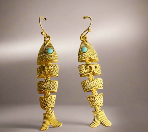 Tory Burch Gold Delicate Fish Drop Earrings