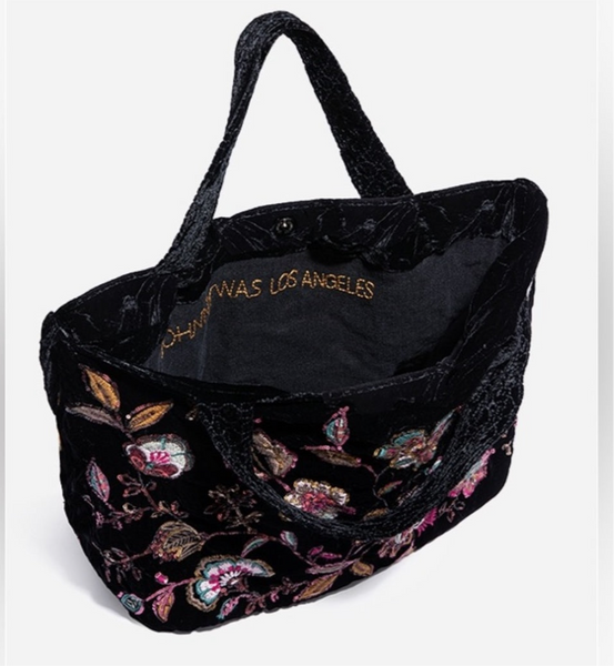 Johnny Was Brenda Velvet And Sequins Tote & Crossbody Bag