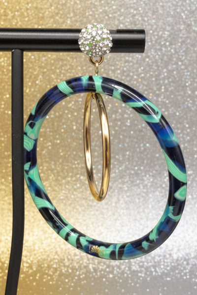 Lele Sadoughi Pave Double Hoop Earrings in Pistachio