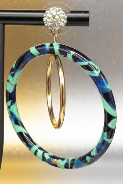 Lele Sadoughi Pave Double Hoop Earrings in Pistachio