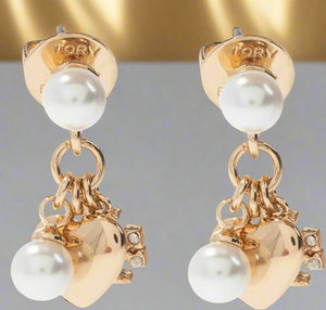 Tory Burch Kira Charms Gold Drop Earrings