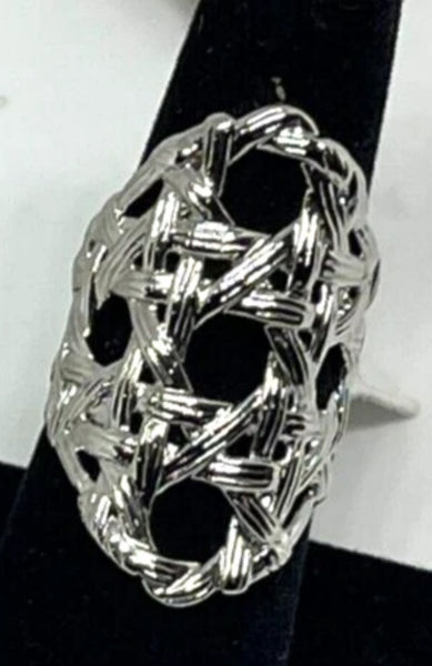 Kendra Scott Natalie Silver Statement Ring  In Rhodium Plated Medium / Large