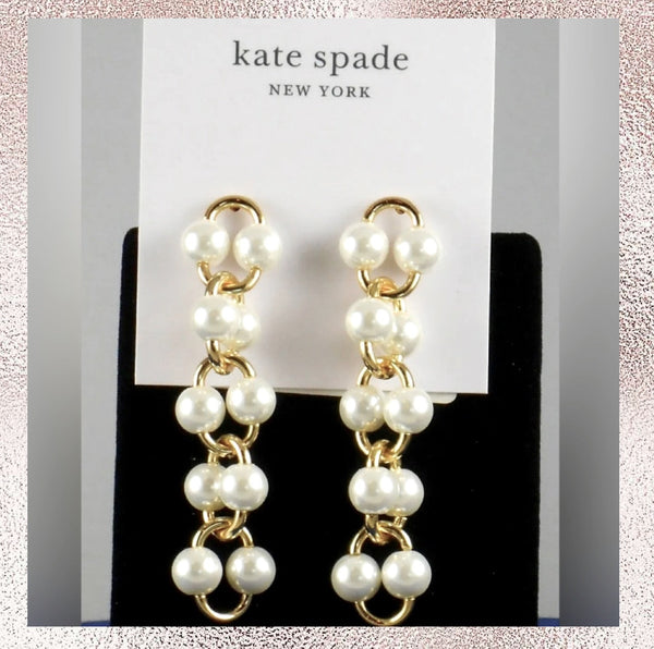 Kate Spade New York White Multi Nouveau Pearls Necklace And Earrings Set