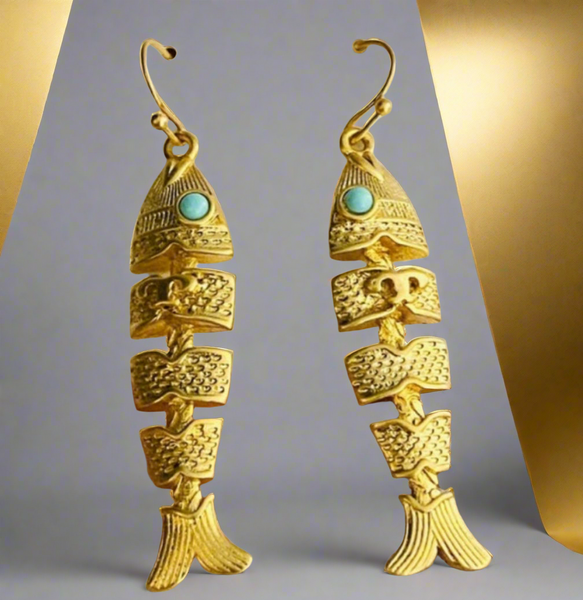 Tory Burch Gold Delicate Fish Drop Earrings