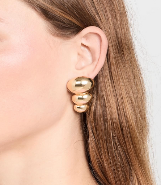 Jennifer Zeuner Darla Earrings in High-Shine Polish Gold Vermeil