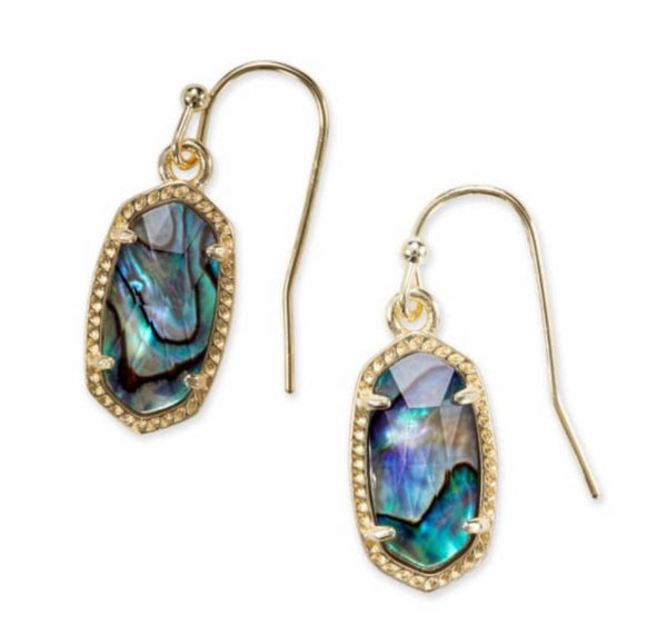 Kendra Scott Faceted Lee Drop Earrings Gold And Abalone Shell